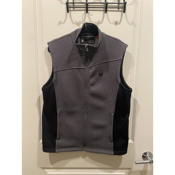 Spyder Mens Gray & Black‎ Full-Zip Fleece Vest M - Picture 2 of 6